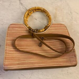 Vintage Fossil Bag with Bamboo Handle